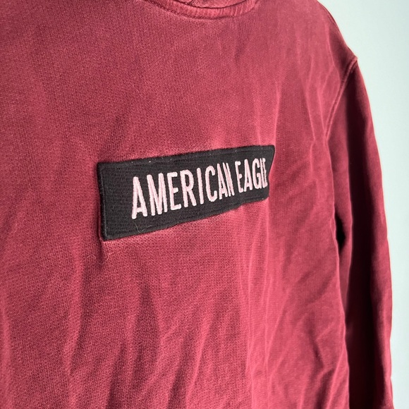 American Eagle Outfitters Hoodie Hooded Sweater Sweatshirt with Logo Small Red - Picture 2 of 3